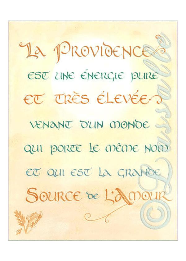 calligraphie La Providence - Jane Sullivan