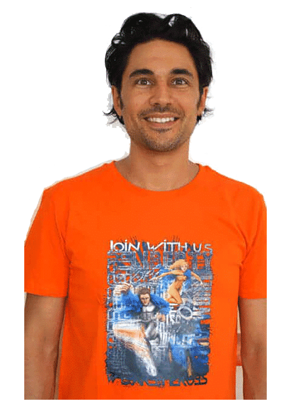 t-shirt homme Join With Us orange - Kaya Team Universe